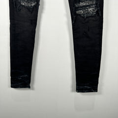 Amiri MX1 Black Paisley Patch Jeans Size 28