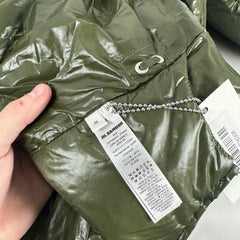 Jil Sander Green Puffer Hooded Scarf