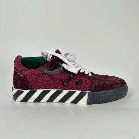 Off-White Burgundy Vulcanized Low Top Sneaker Size 43