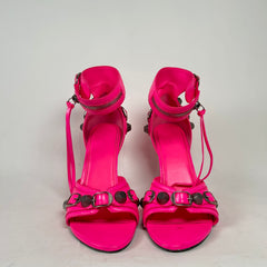Balenciaga Hot Pink Cagole Leather Heels Size 38