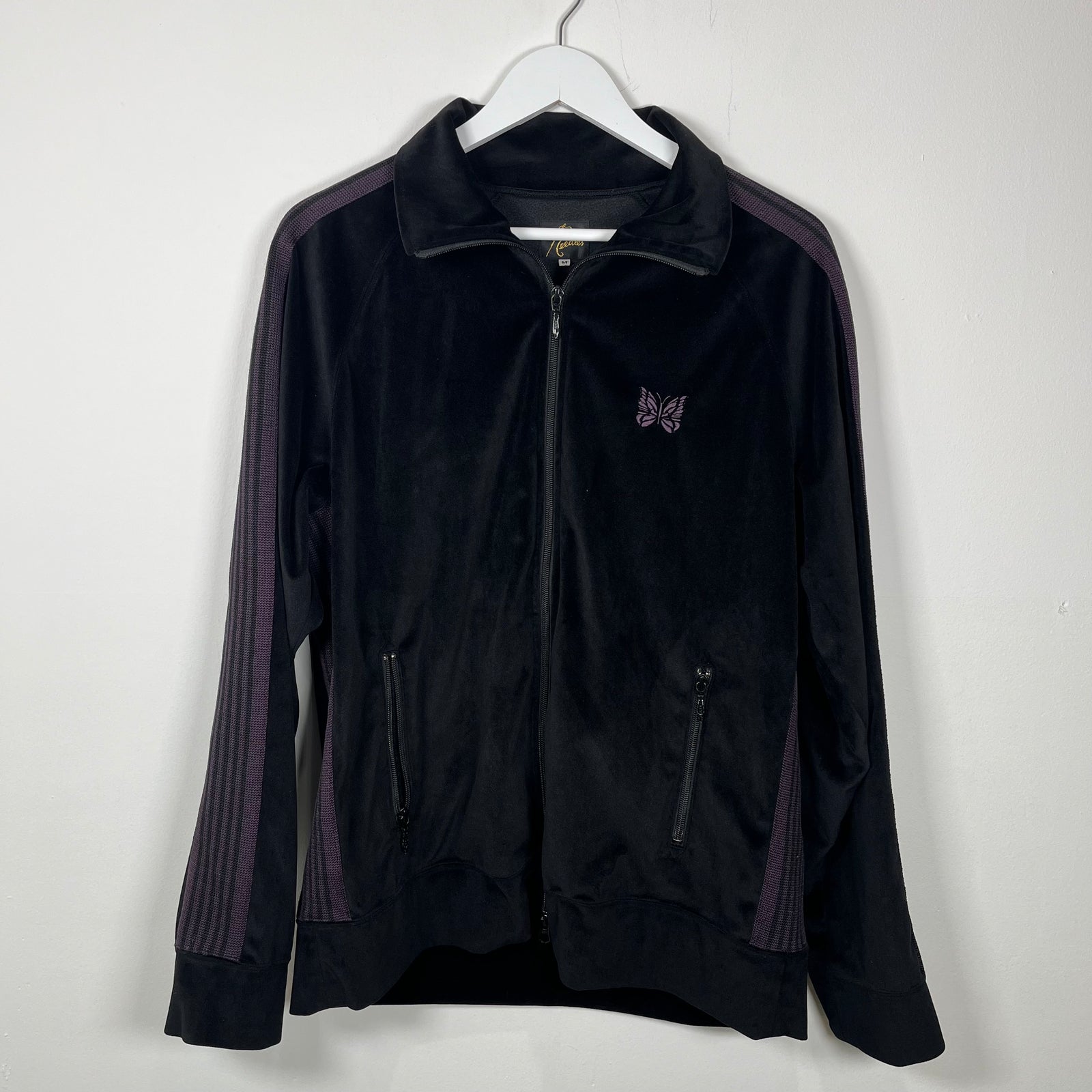 Needles Black/Purple Velour Track Jacket Size M