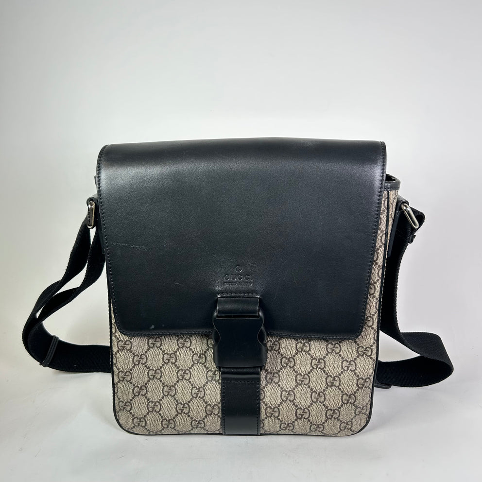 Gucci GG Coated Canvas Buckle Messenger