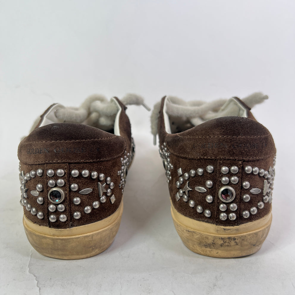 Golden Goose Suede Superstar Pen-Star Embellished Sneaker