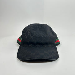 Gucci Black GG Monogram Canvas Cap Size M