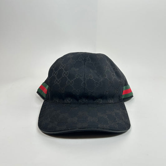 Gucci Black GG Monogram Canvas Cap Size M