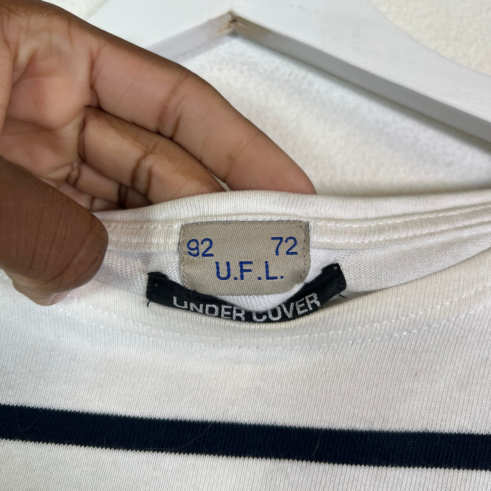 Undercover SS04 "New York City" White Striped Longsleeve Size S
