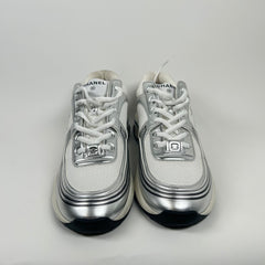 Chanel White/Silver CC Runners Size 42