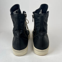Rick Owens Drkshdw Black Waxed High-Top Ramones Size 42