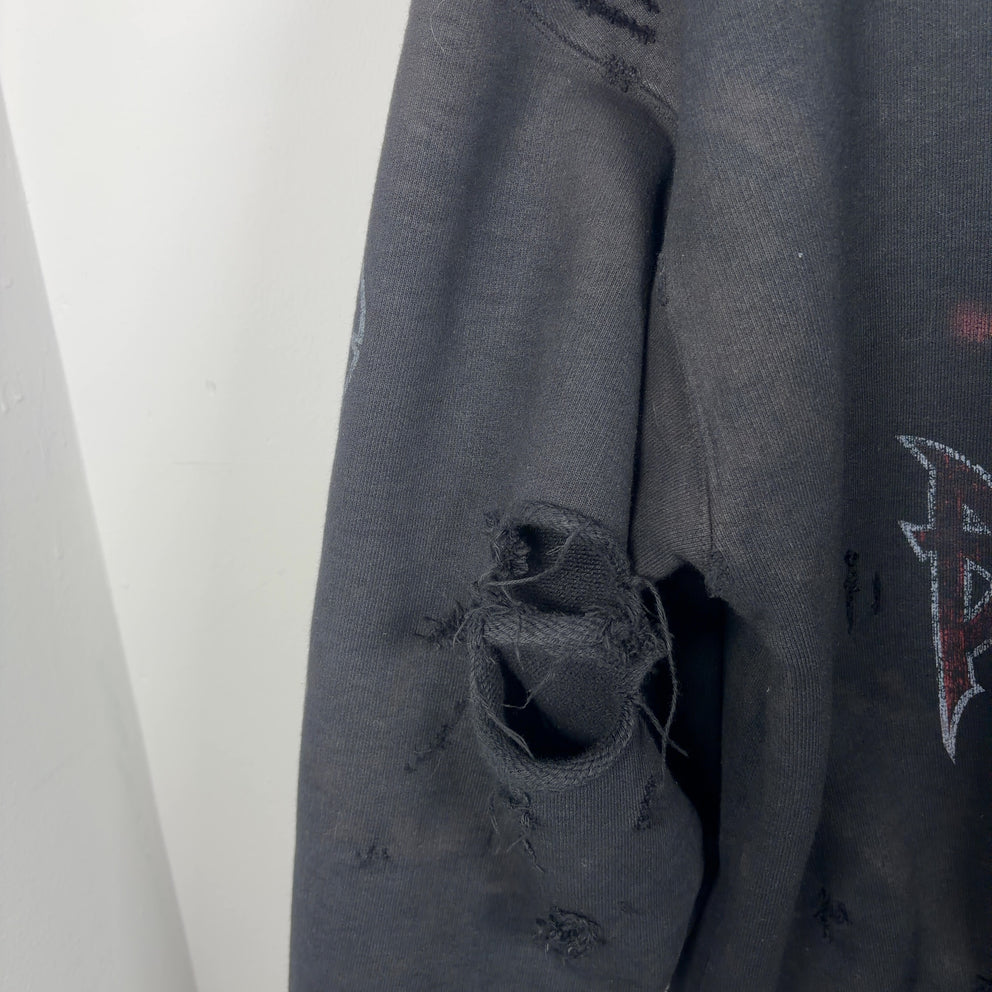 Balenciaga SS24 Paris Moon Distressed Zip-Up Hoodie
