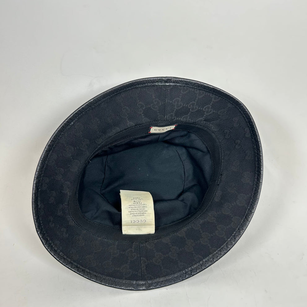 Gucci Black GG Canvas Bucket Hat Size L
