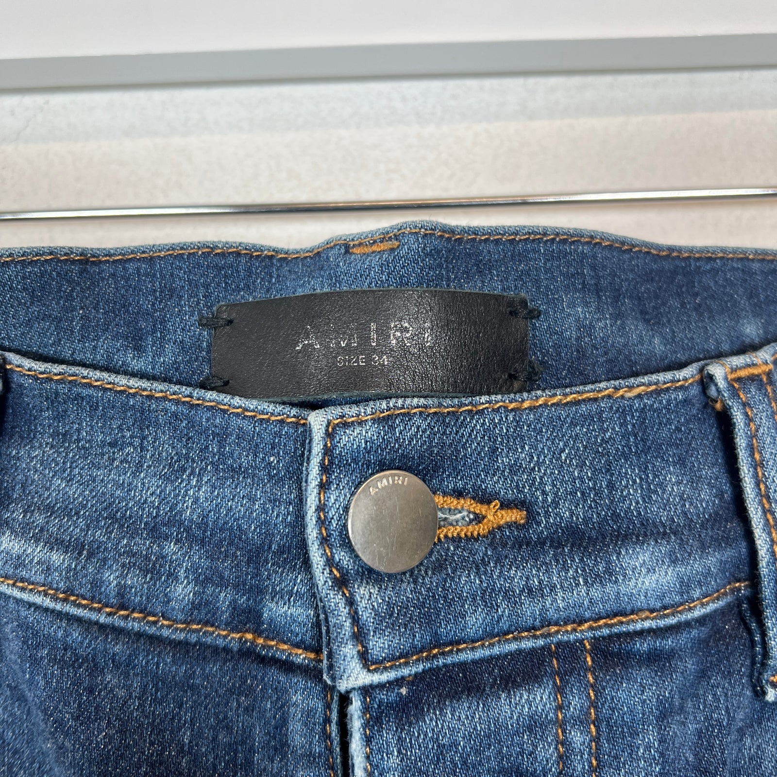 Amiri Dark Blue MA Paisley Skinny Jeans Size 34