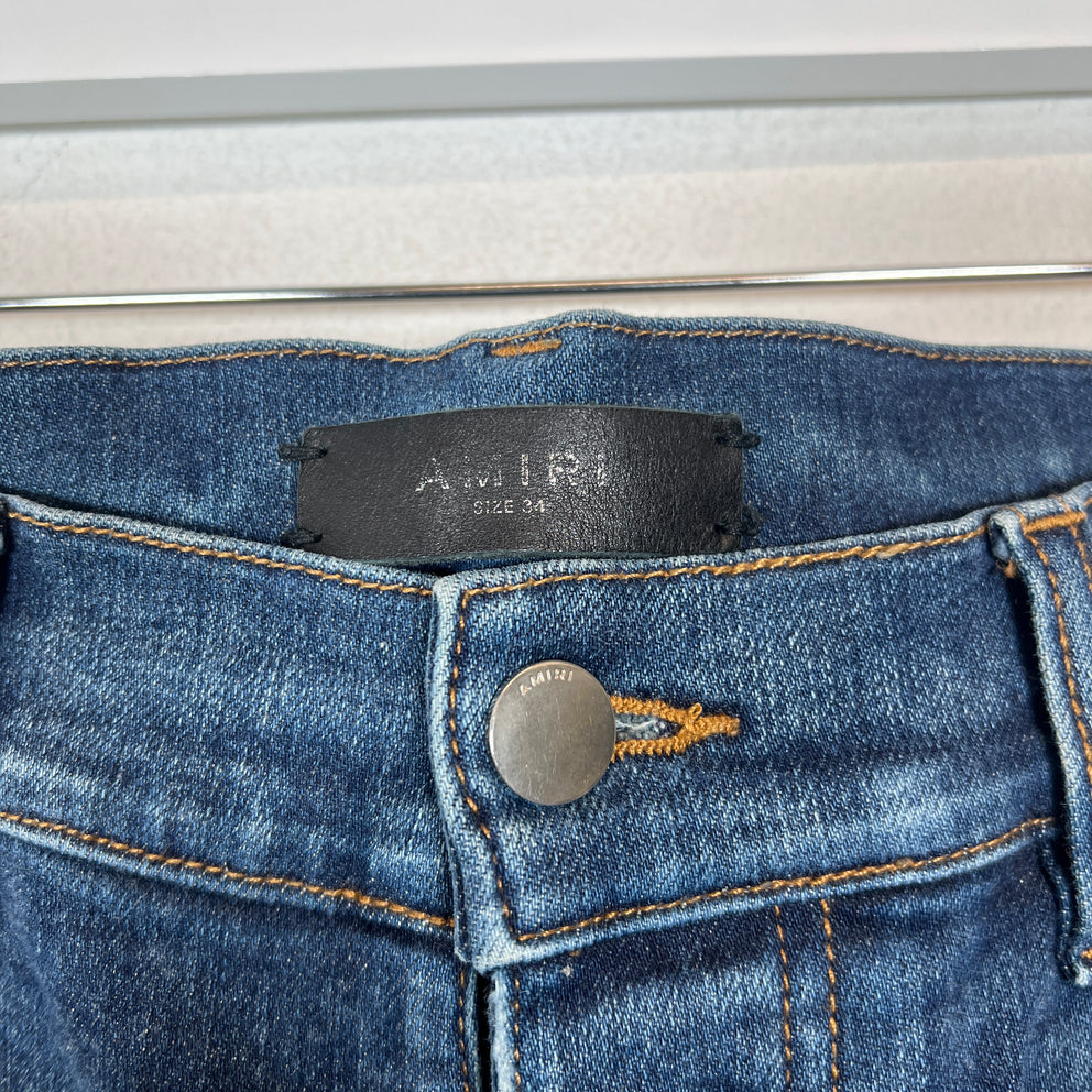 Amiri Dark Blue MA Paisley Skinny Jeans Size 34