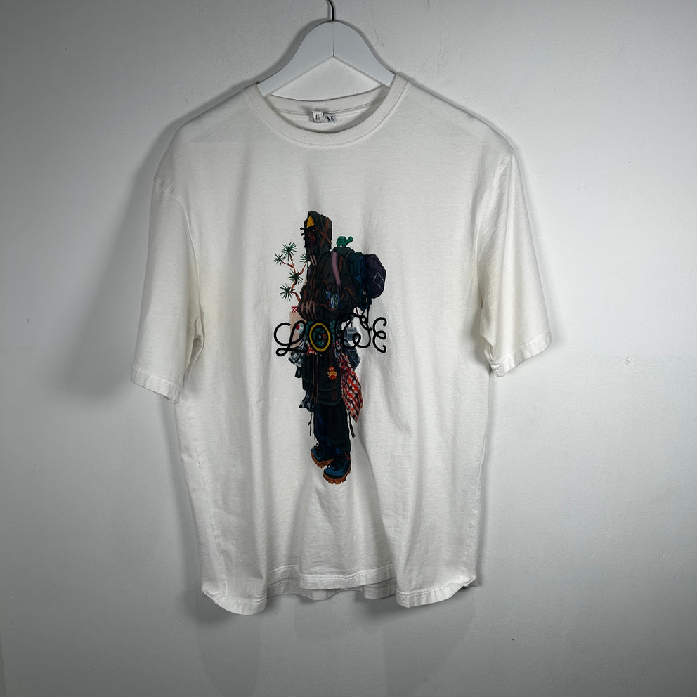 Loewe White Explorer Logo Graphic T-Shirt Size S