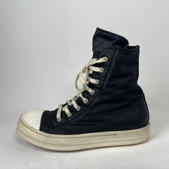 Rick Owens Drkshdw Black Waxed High-Top Ramones Size 42