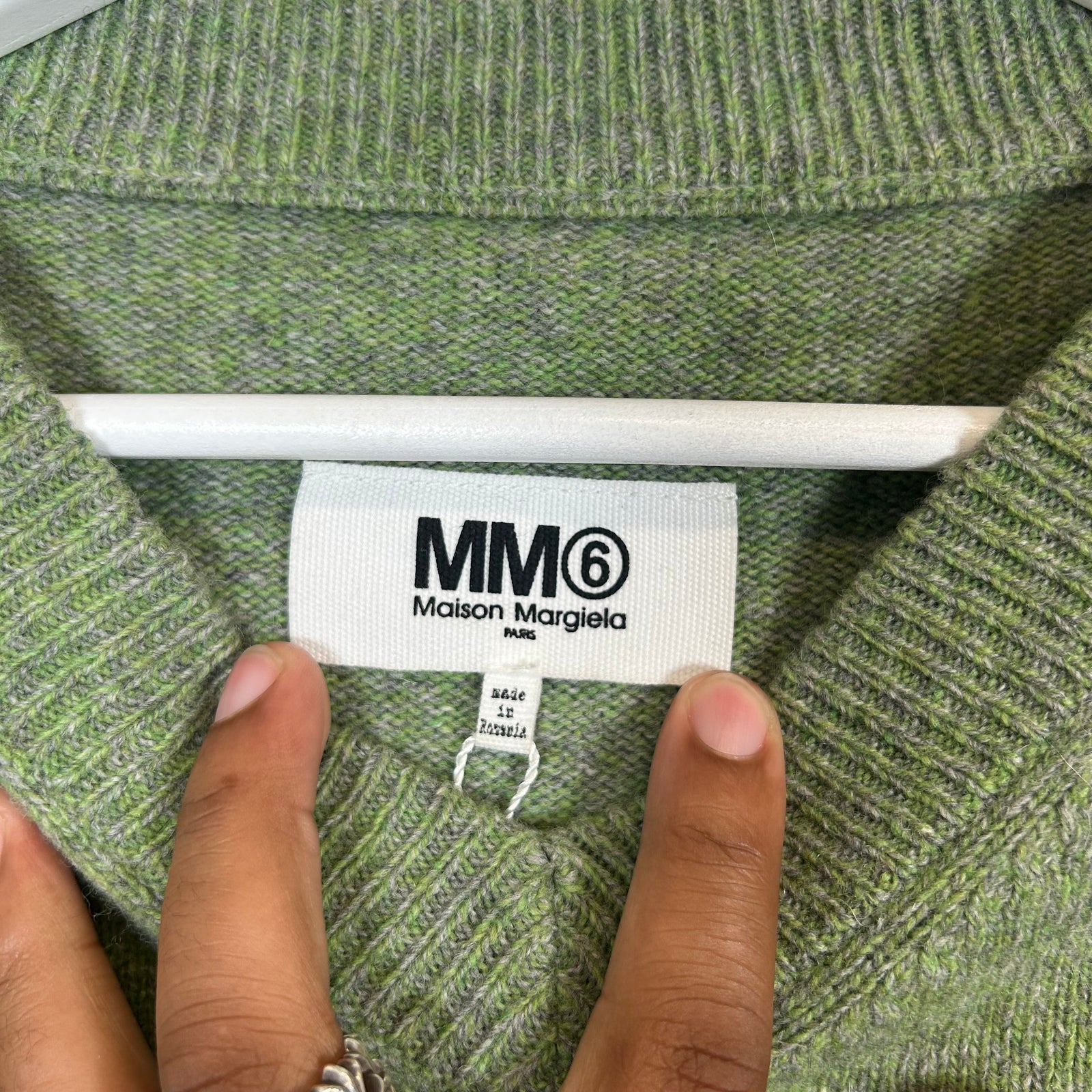 MM6 Green/Neon Cropped Sweater Size L