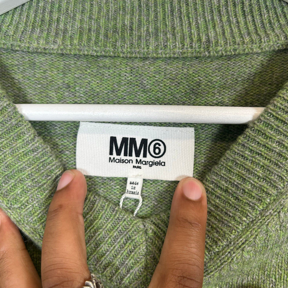 MM6 Green/Neon Cropped Sweater Size L