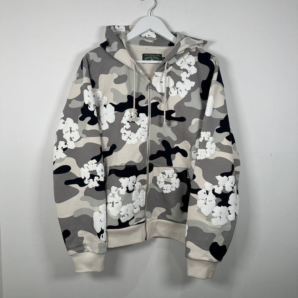 Denim Tears Snow Camo Wreath Zip-Up Hoodie Size M