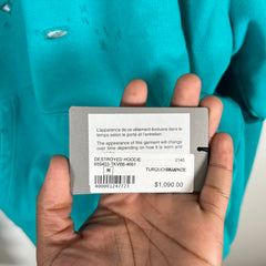 Balenciaga Lake Blue Destroyed Hoodie Size M