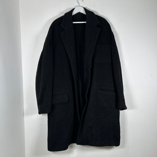Dolce Gabbana Black Wool Trench Coat Size XL