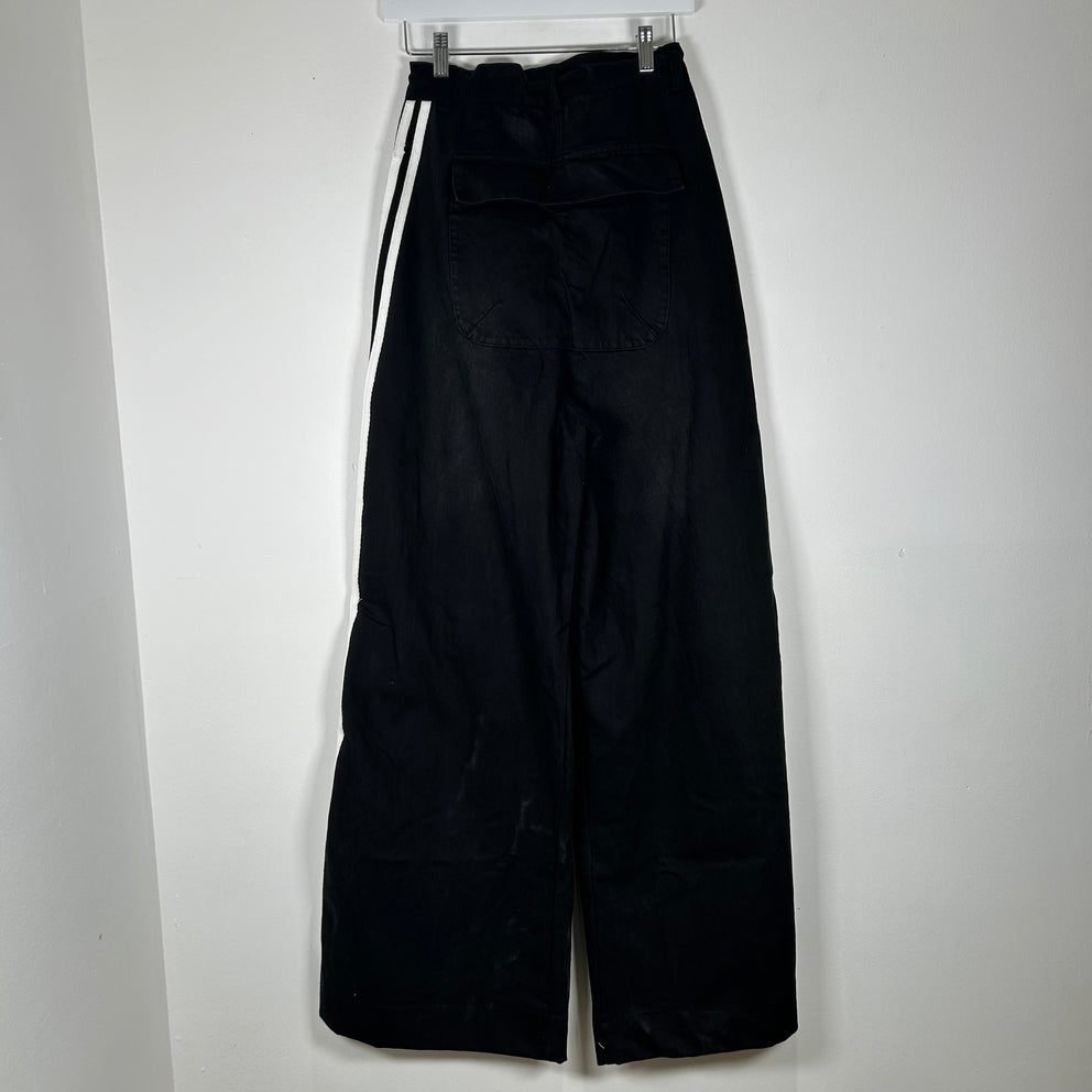 Yori Sport Black 5-Stripe Wide Leg Jeans Size 28
