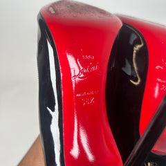 Christian Louboutin Black Patent Hot Chick 100 Heels Size 38.5