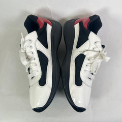 Prada White/Red Patent Leather America Cups