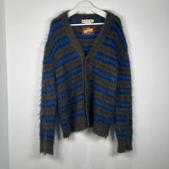 Marni Blue Grey Mohair Knit Cardigan Size L