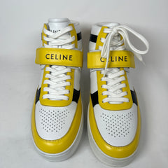 Celine Yellow/White CT-03 Leather High-Top Sneaker Size 45