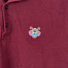 Kenzo Maroon Patch Logo Polo SIze S
