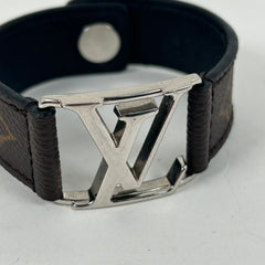 Louis Vuitton 'LV' Leather Strap Bracelet