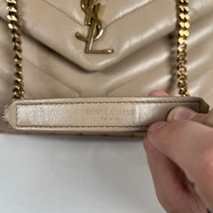 Saint Laurent Small LouLou Matelasses Beige Bag