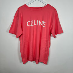 Celine Pink Logo Tee Size M