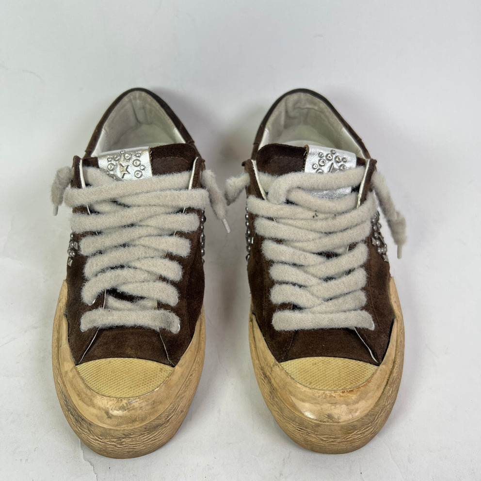 Golden Goose Suede Superstar Pen-Star Embellished Sneaker