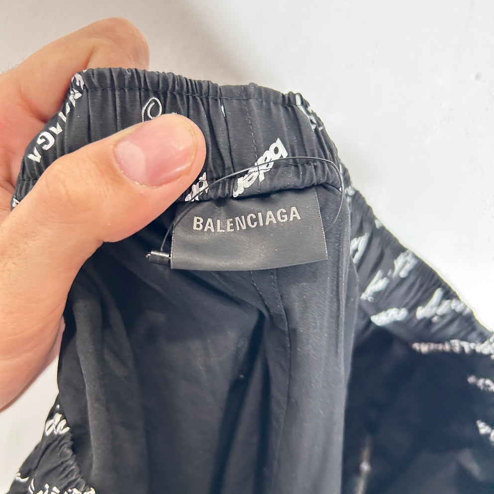 Balenciaga Multi Logo Wide Leg Track pants Size M