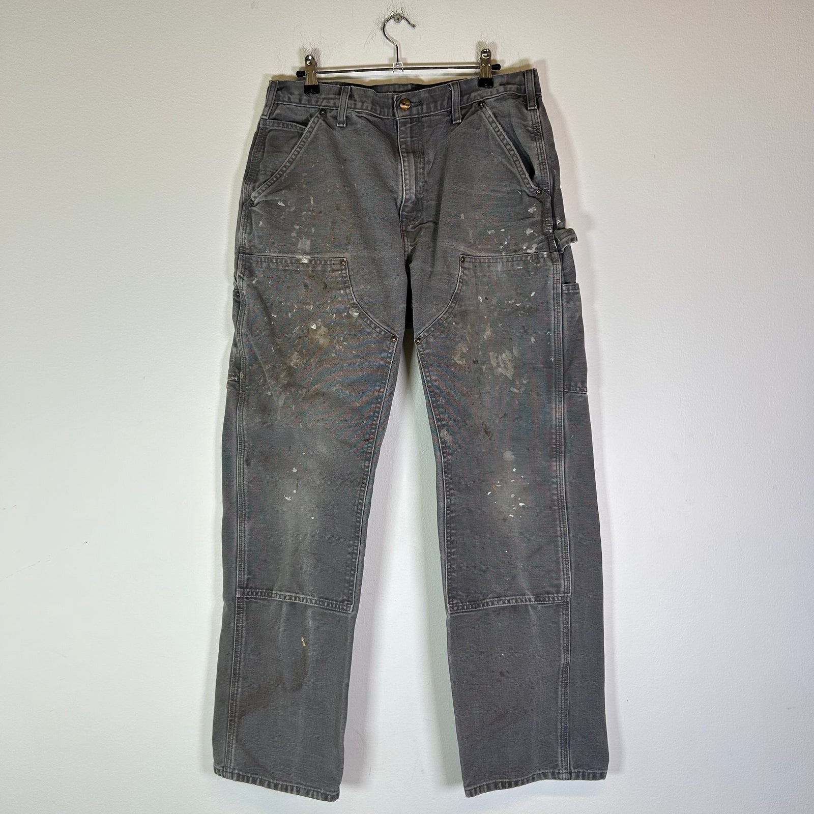 Carhartt Grey Thrashed Double Knee Carpenter Pants