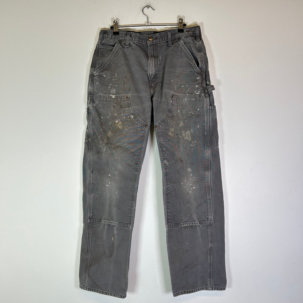 Carhartt Grey Thrashed Double Knee Carpenter Pants