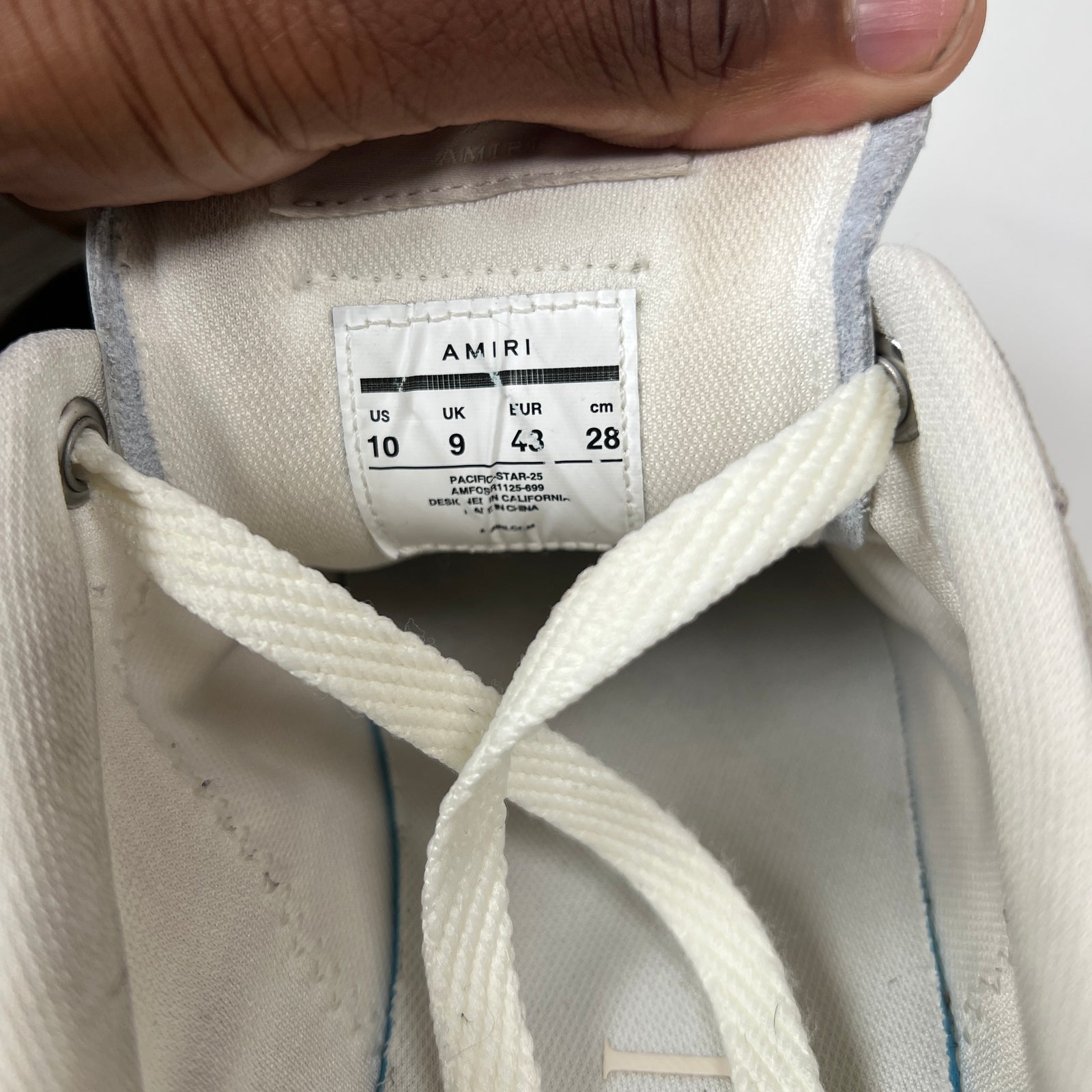 Amiri Birch Suede Pacific Stars Sneaker Size 43