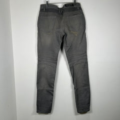 Balmain Grey Biker Rib Jeans Size 34