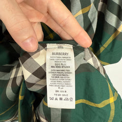 Burberry Green Plaid Button-Up T-Shirt Size XXL