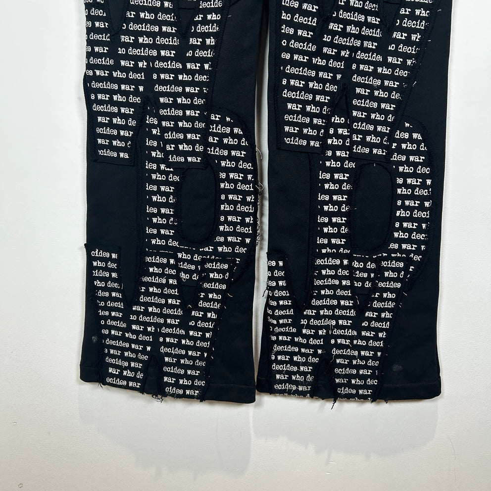 Who Decides War Poem Sweat Pants Size 36