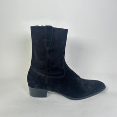 Saint Laurent FW14 Black Suede Cowboy Wyatt Boots Size 45