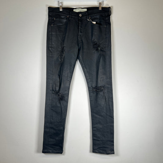 Off-White Black Waxed Jeans Size 32