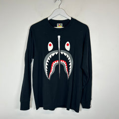 Bape Black Shark Zip Longsleeve Size M