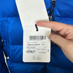 Moncler Blue Sanbesan Giubbotto Side Stripe Puffer Size XL