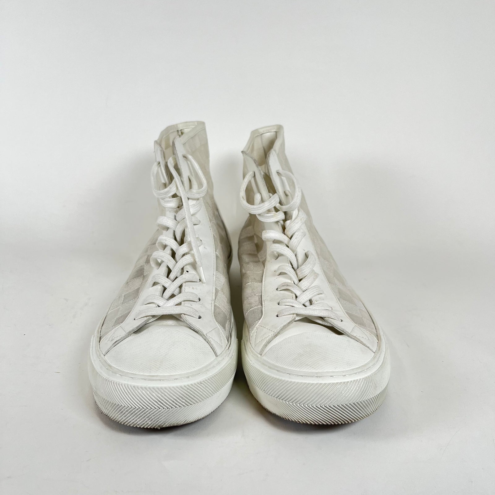 Louis Vuitton White Damier Tattoo High Tops LV 9