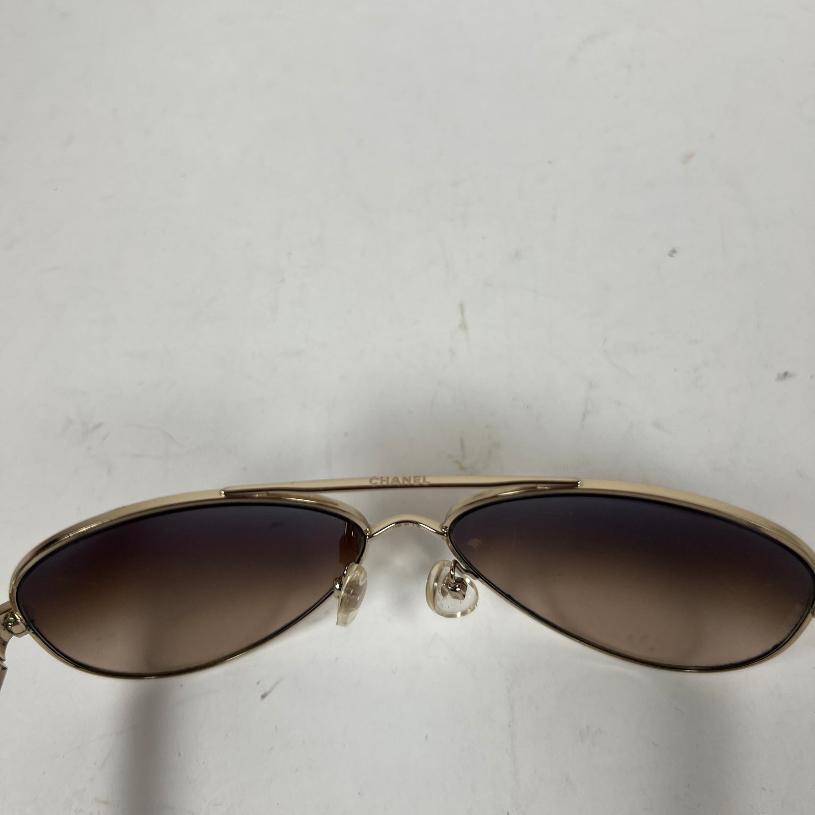Chanel Lambskin Quilted CC Aviator Sunglasses