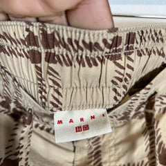 Marni x Uniqlo Beige Check Wide Fit Pants Size L