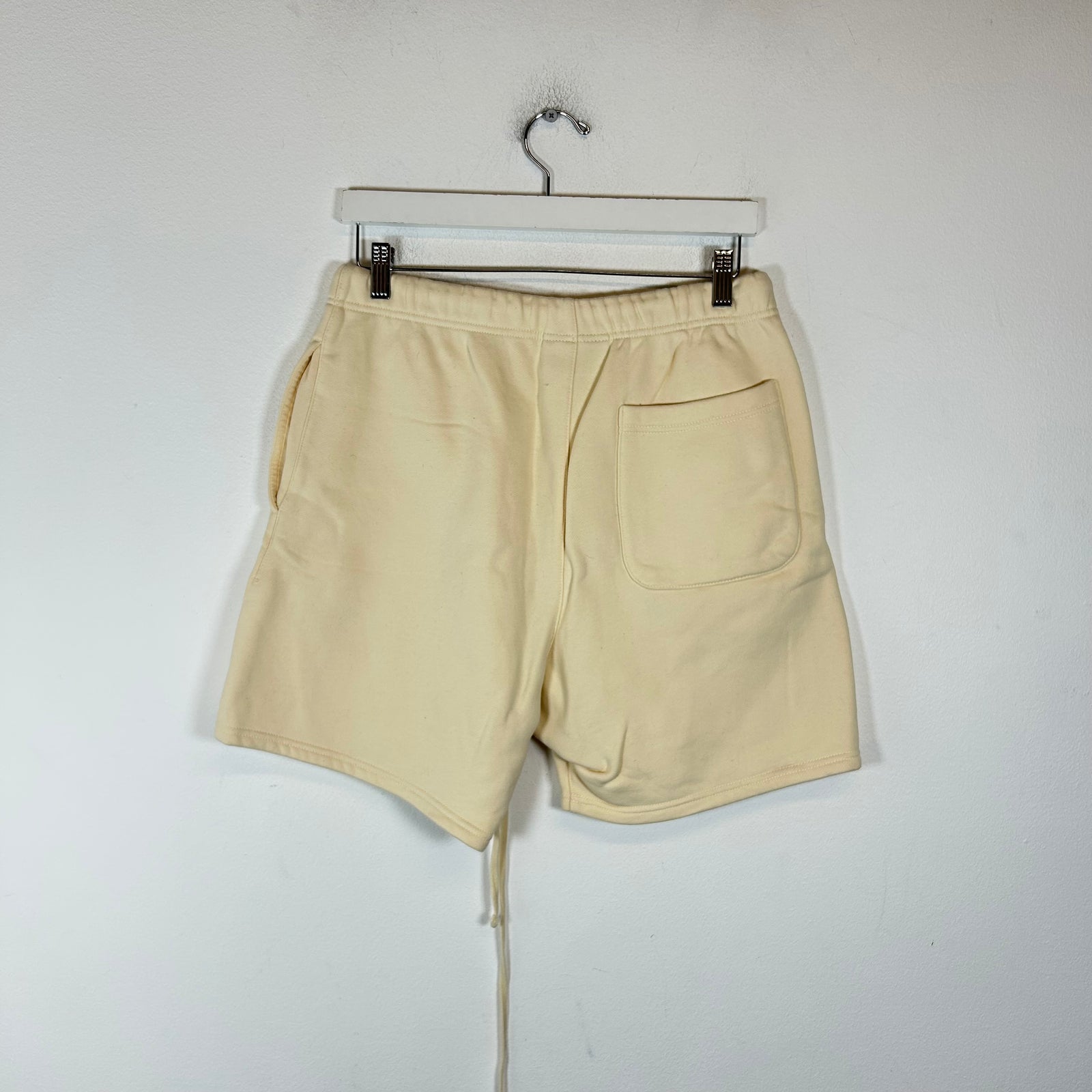 Essentials Cream Logo Sweat Shorts Size S