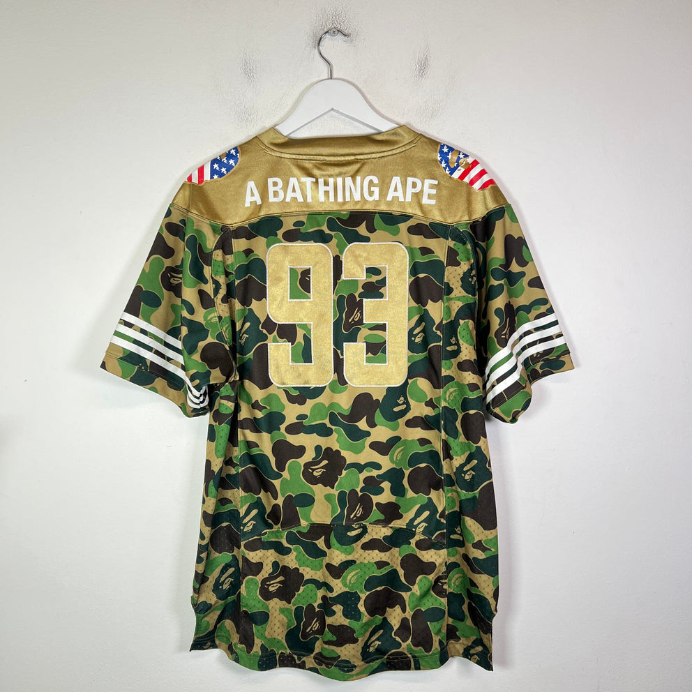 Bape x Addias Green Camo SB Football Jersey