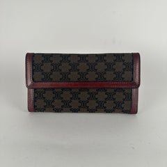 Celine Brown Macadam Cloth Long Wallet
